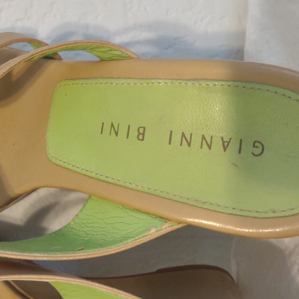 Gianni Bini wedged heel sandals. Beige in color, size 7 or 7.5M - Picture 11 of 12